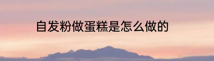 自发粉做蛋糕是怎么做的