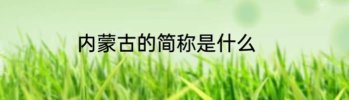 内蒙古的简称是什么