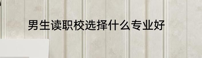 男生读职校选择什么专业好