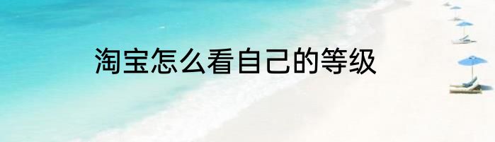 淘宝怎么看自己的等级
