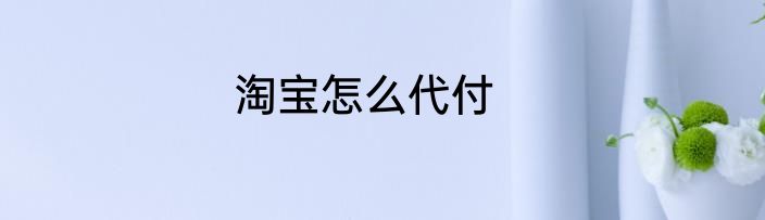 淘宝怎么代付