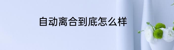 自动离合到底怎么样