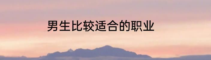 男生比较适合的职业
