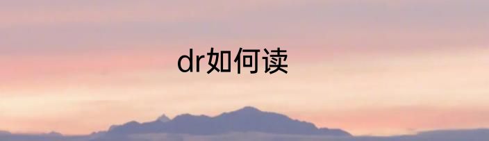 dr如何读