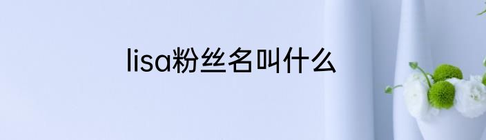 lisa粉丝名叫什么