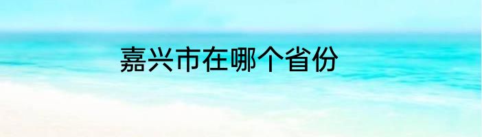 嘉兴市在哪个省份
