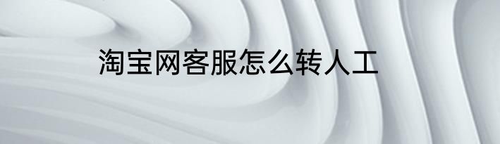 淘宝网客服怎么转人工