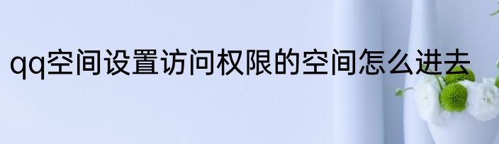 qq空间设置访问权限的空间怎么进去