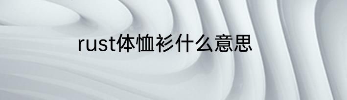 rust体恤衫什么意思