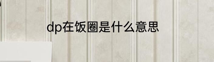 dp在饭圈是什么意思