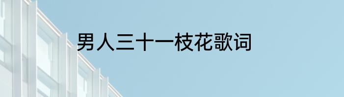 男人三十一枝花歌词