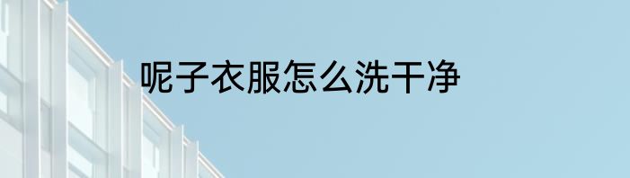 呢子衣服怎么洗干净
