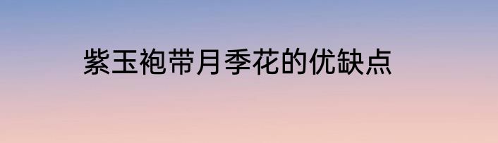 紫玉袍带月季花的优缺点