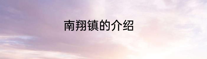 南翔镇的介绍