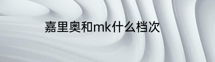 嘉里奥和mk什么档次