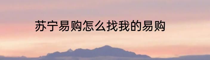 苏宁易购怎么找我的易购
