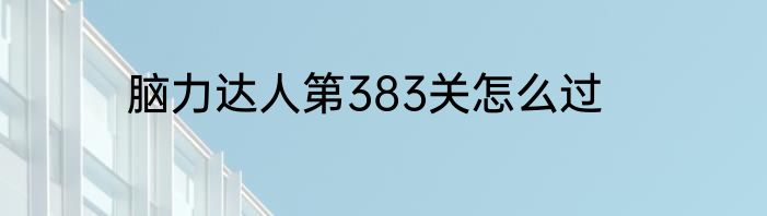 脑力达人第383关怎么过