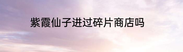 紫霞仙子进过碎片商店吗
