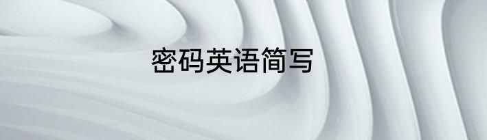 密码英语简写