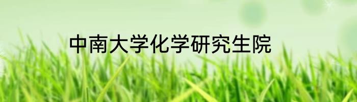 中南大学化学研究生院
