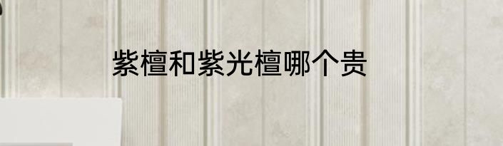 紫檀和紫光檀哪个贵