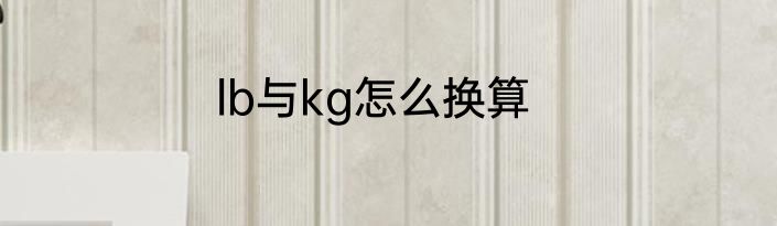lb与kg怎么换算