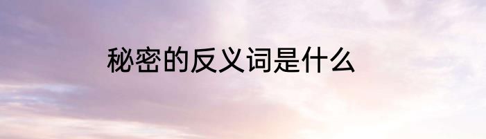 秘密的反义词是什么