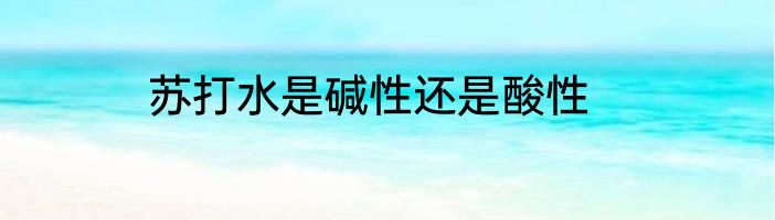 苏打水是碱性还是酸性