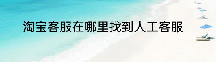 淘宝客服在哪里找到人工客服