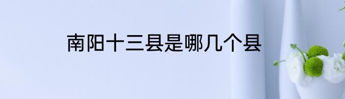 南阳十三县是哪几个县