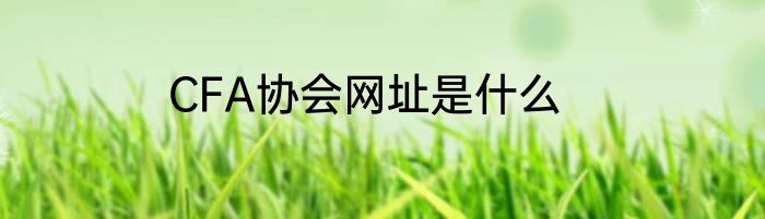 CFA协会网址是什么