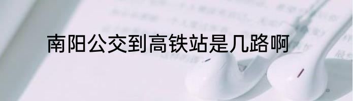 南阳公交到高铁站是几路啊