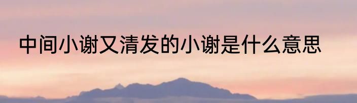 中间小谢又清发的小谢是什么意思