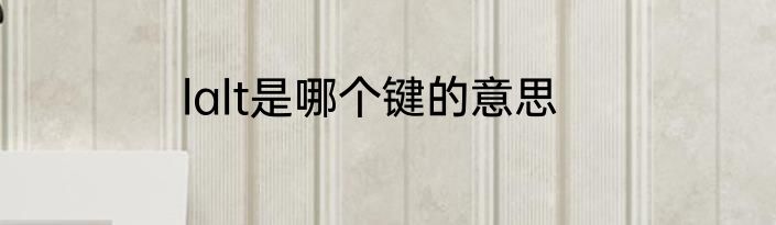 lalt是哪个键的意思