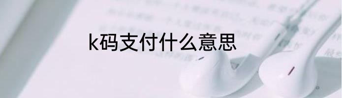 k码支付什么意思
