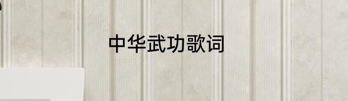 中华武功歌词