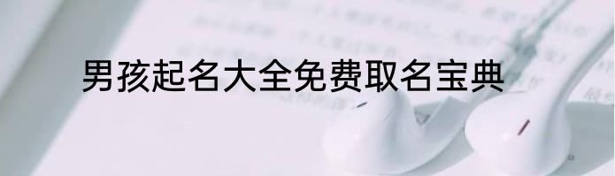 男孩起名大全免费取名宝典