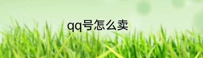 qq号怎么卖