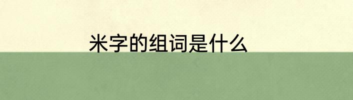米字的组词是什么