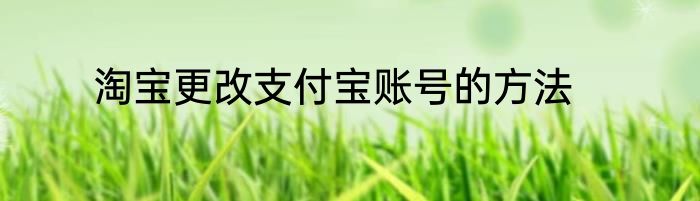 淘宝更改支付宝账号的方法