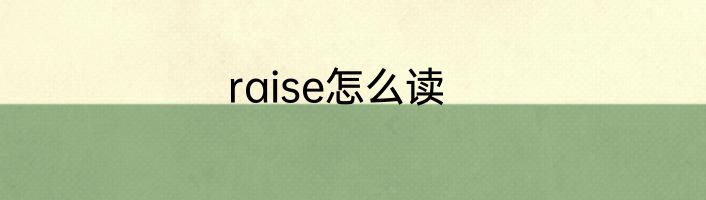 raise怎么读