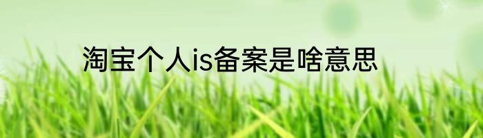 淘宝个人is备案是啥意思