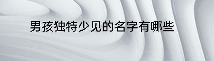 男孩独特少见的名字有哪些