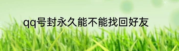 qq号封永久能不能找回好友
