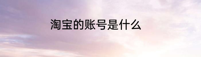 淘宝的账号是什么