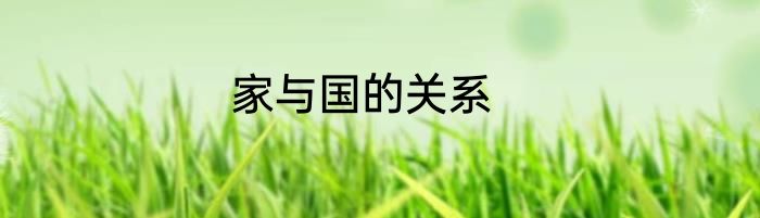 家与国的关系