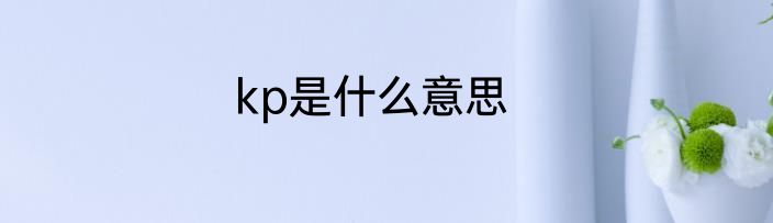 kp是什么意思