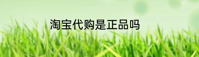 淘宝代购是正品吗