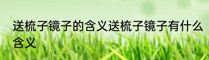 送梳子镜子的含义送梳子镜子有什么含义