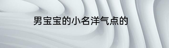 男宝宝的小名洋气点的